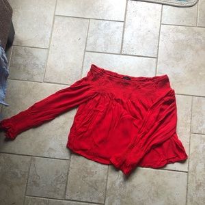 Red crop top off the shoulder top